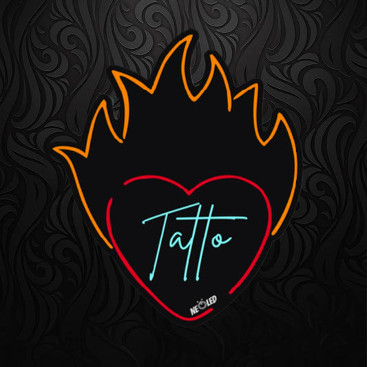 TATTOO CORAZÓN CON FUEGO