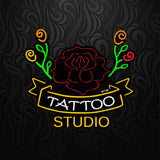 TATTOO STUDIO CON ROSA Y FLORES